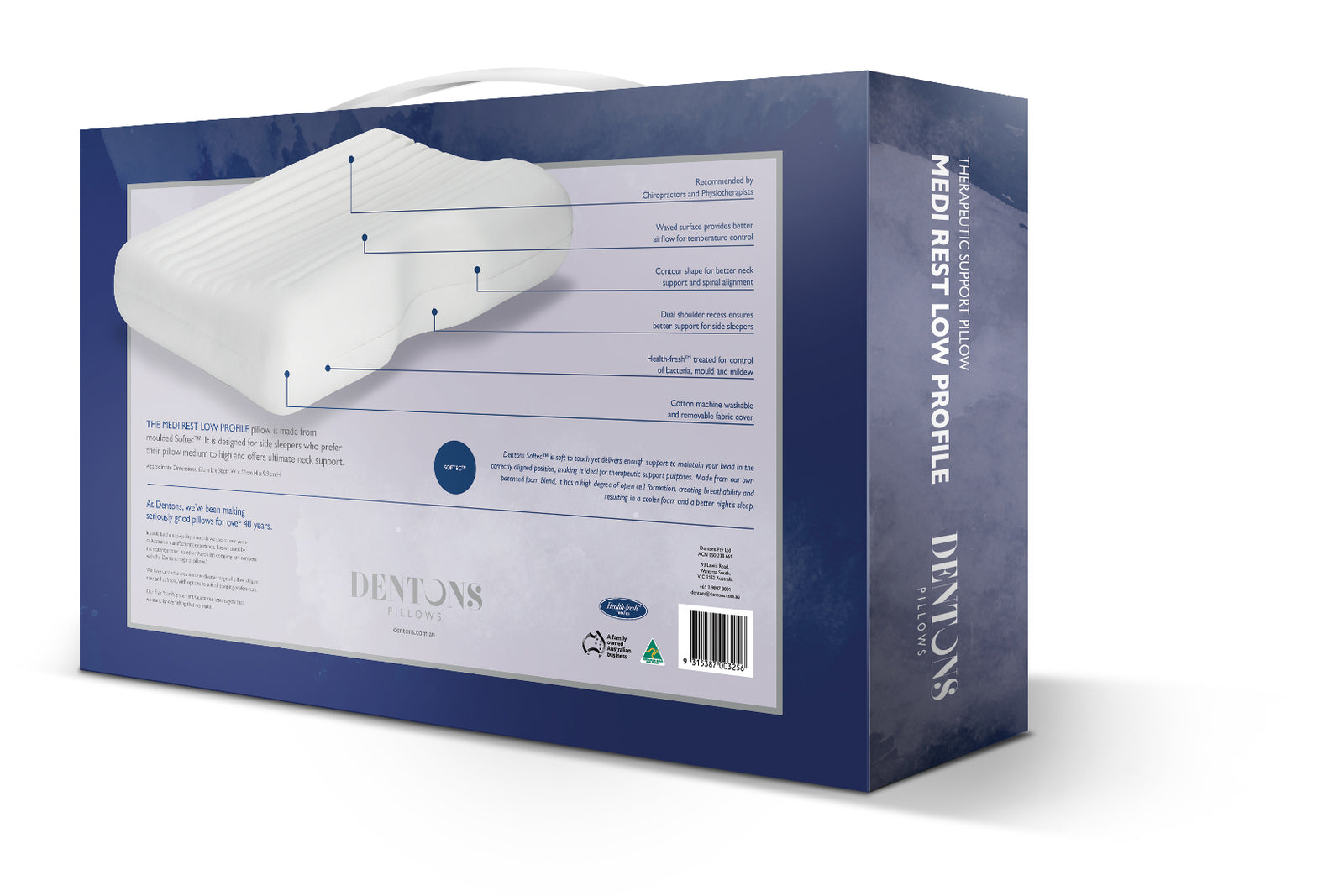 Medi Rest Low Profile Pillow Therapeutic Series Dentons